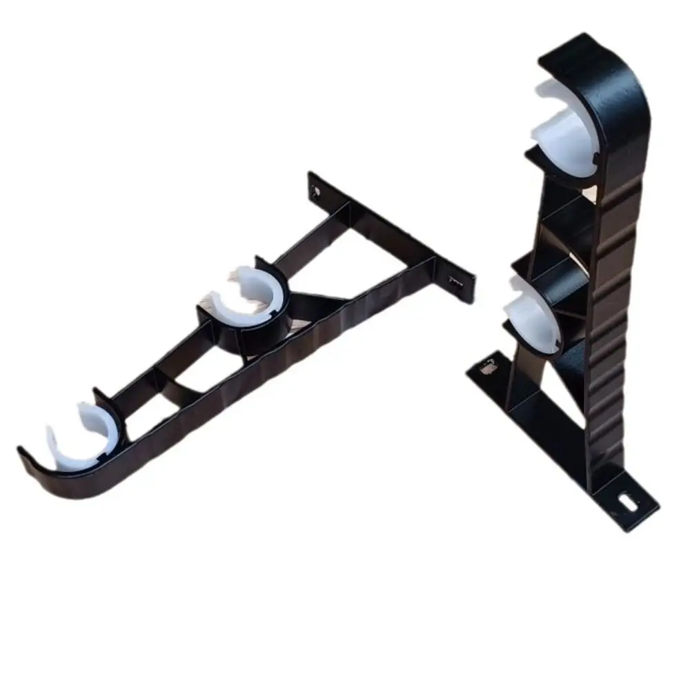 4 pcs Aluminium Alloy Curtain Rod Brackets Black 7.29 Inches Curtain Rod Holders for Wall Double Curtain Rod Brackets Bathroom