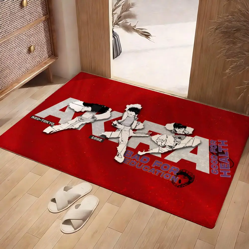 A-AKIRA Anime Floor Mat Soft Flannel Rug Non-Slip Absorbent Mat For Bathroom Bedroom Home Decor