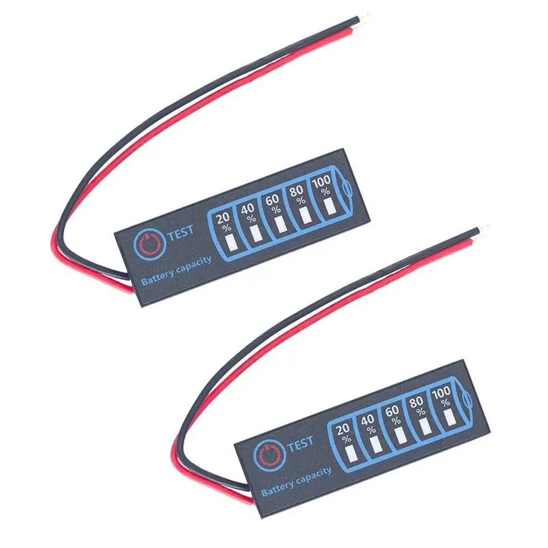 A49T 2 Pcs Battery Level Indicator 3S Ternary Lithium Battery Lithium Iron Phosphate Lead-Acid Battery Capacity Display Meter