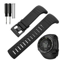 Correa de goma negra para reloj SUUNTO CORE Series, pulsera de silicona de alta calidad con herramientas, pulsera deportiva para hombre