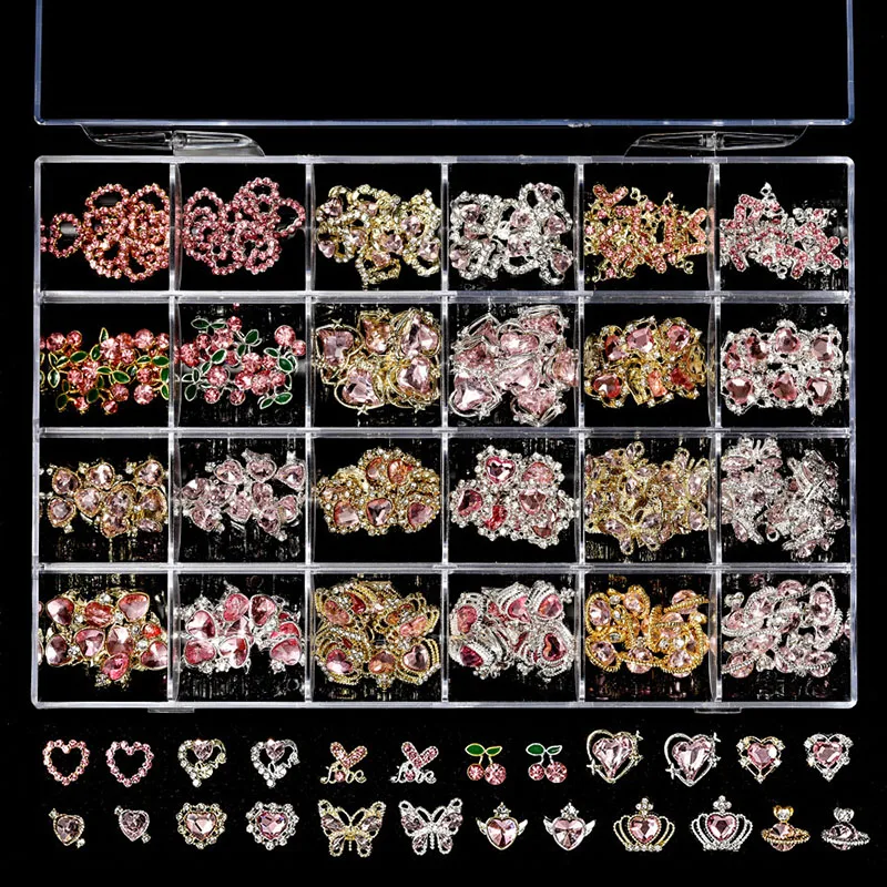 Mix Luxury Metal Nail Art Decoraitons Shiny Rhinestones Pearls Gems Charms Design DIY Nails Crystal Diamond Accessories Supplies