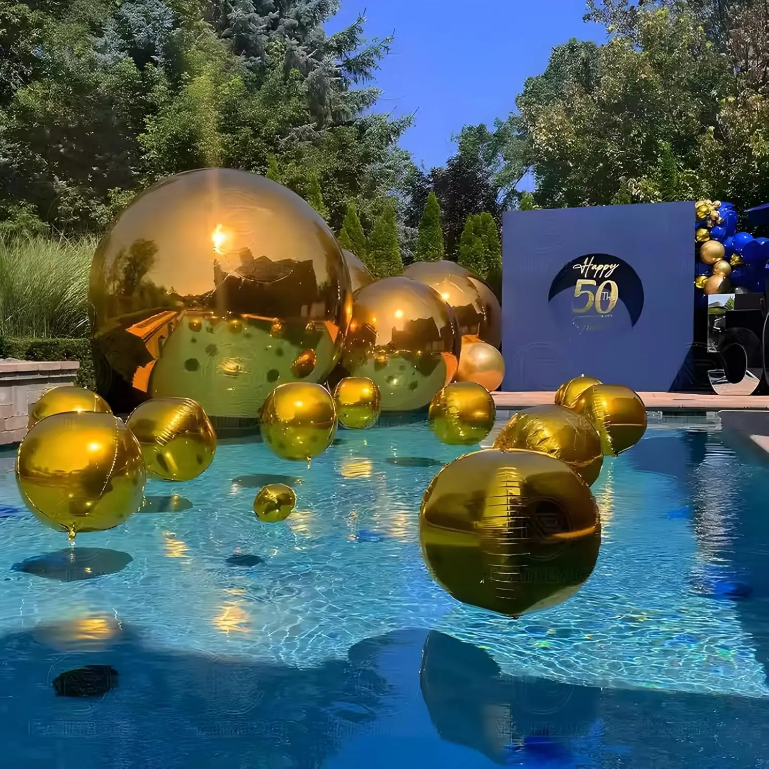 Boules miroir gonflables dorées réfléchissantes, 6 pièces, ballon Disco gonflable suspendu et debout pour fêtes et événements de mariage