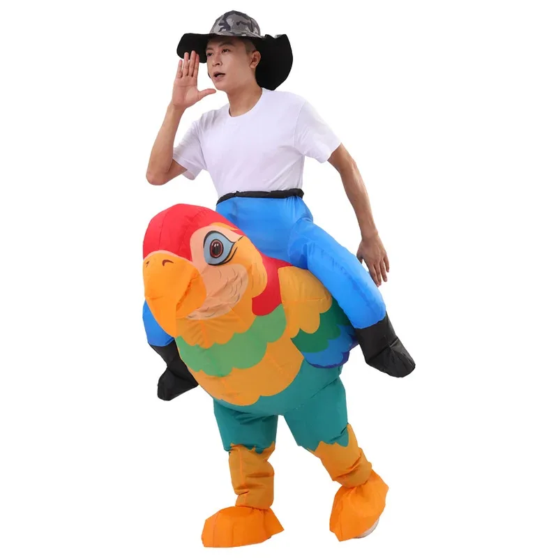 Inflatable Parrot Costumes Mascot Blow up  Funny Halloween Costumes Parrot Costume Party Cosplay Outfit Fancy Dress up