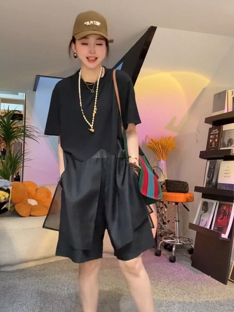 Oversized Tops Summer T Shirts 2026 Ropa Mujer Patchwork Fashion Camisetas O-neck Casual T-shirts Korean Tees Women's Clothes view 4