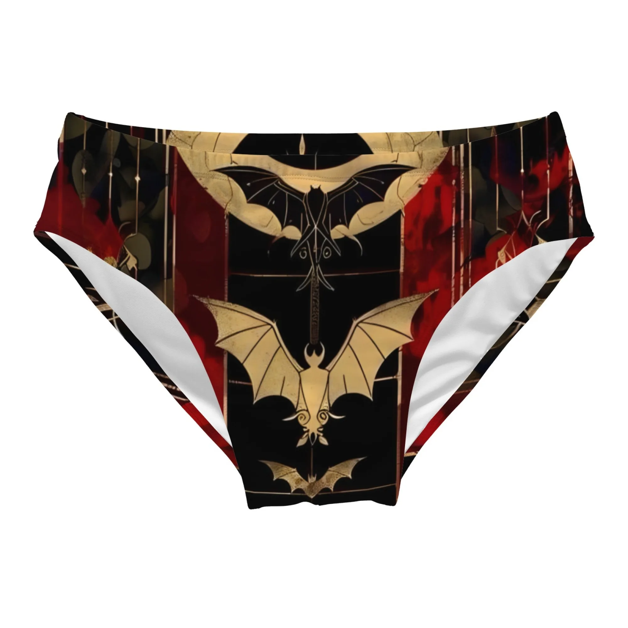 Retro Bat  Swim Trunks Quick-drying Breathable Non-slip Men's Triangle Swim Trunks Beach Carnival Swimming Bathing Edgy Swimsuit