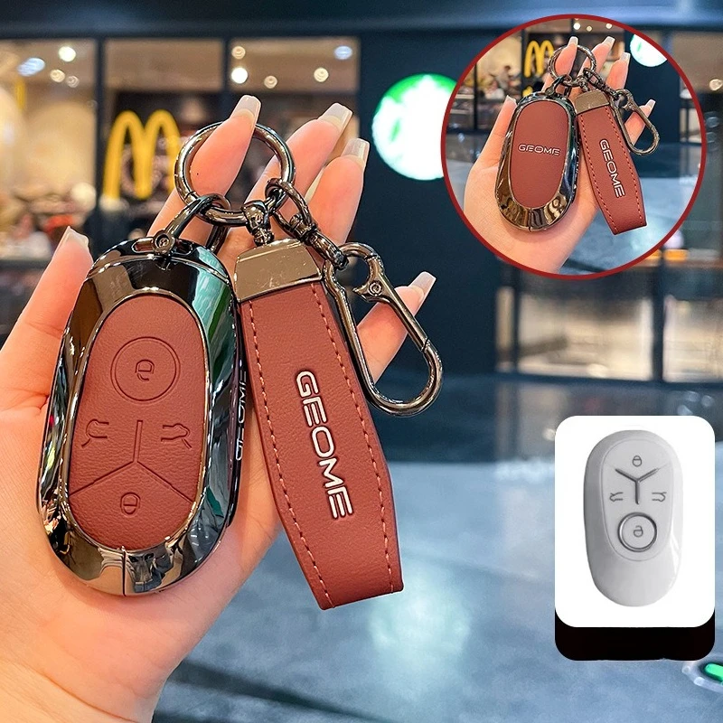 Zinc Alloy Car Key Case Cover Bag Chain Shell Protector Fob Holder for Geely Xingyuan EX2 UP 2025 2026 Accessories