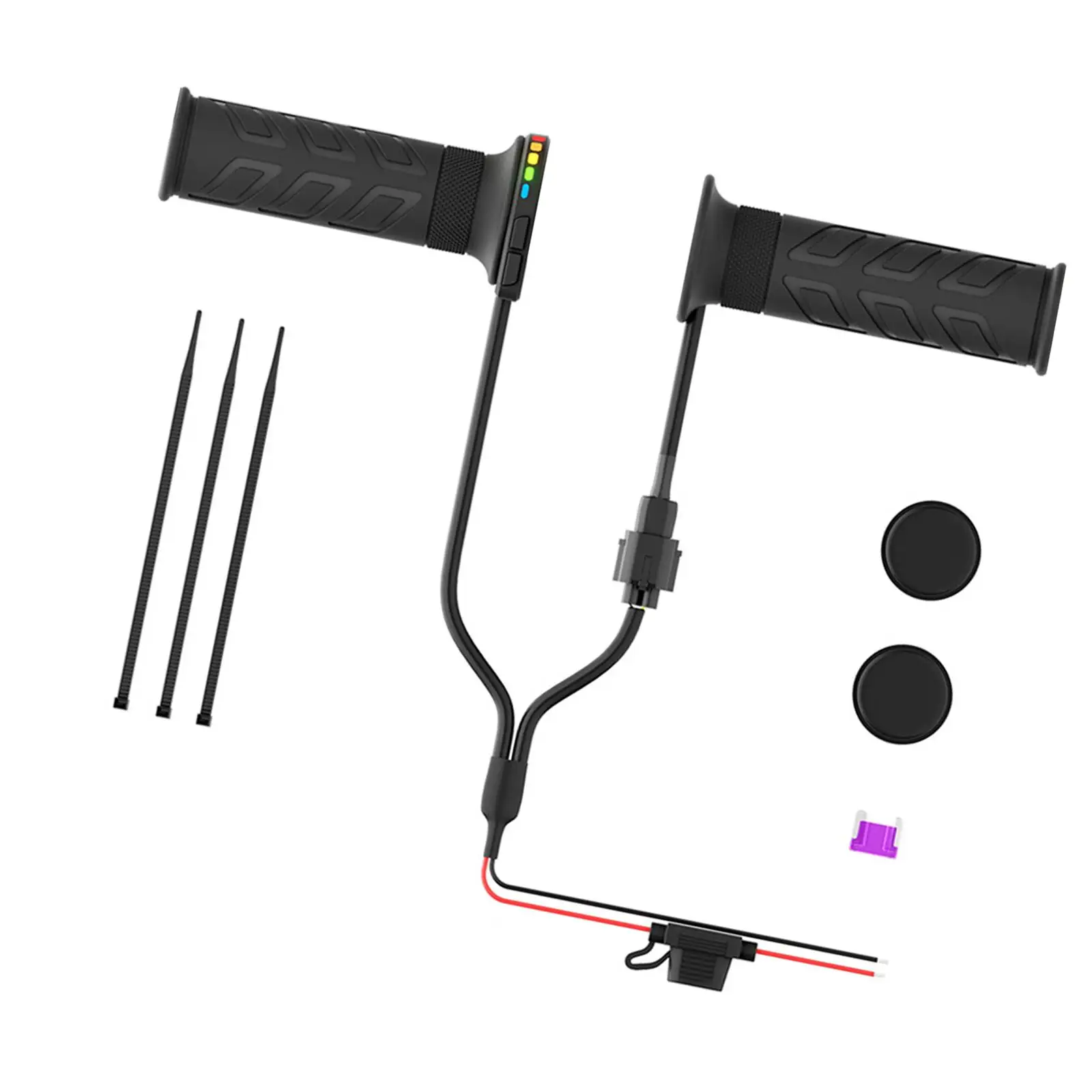 Full Twist Throttle Grip Multifunctional Black Five Adjustable Heat Levels Heated Grips