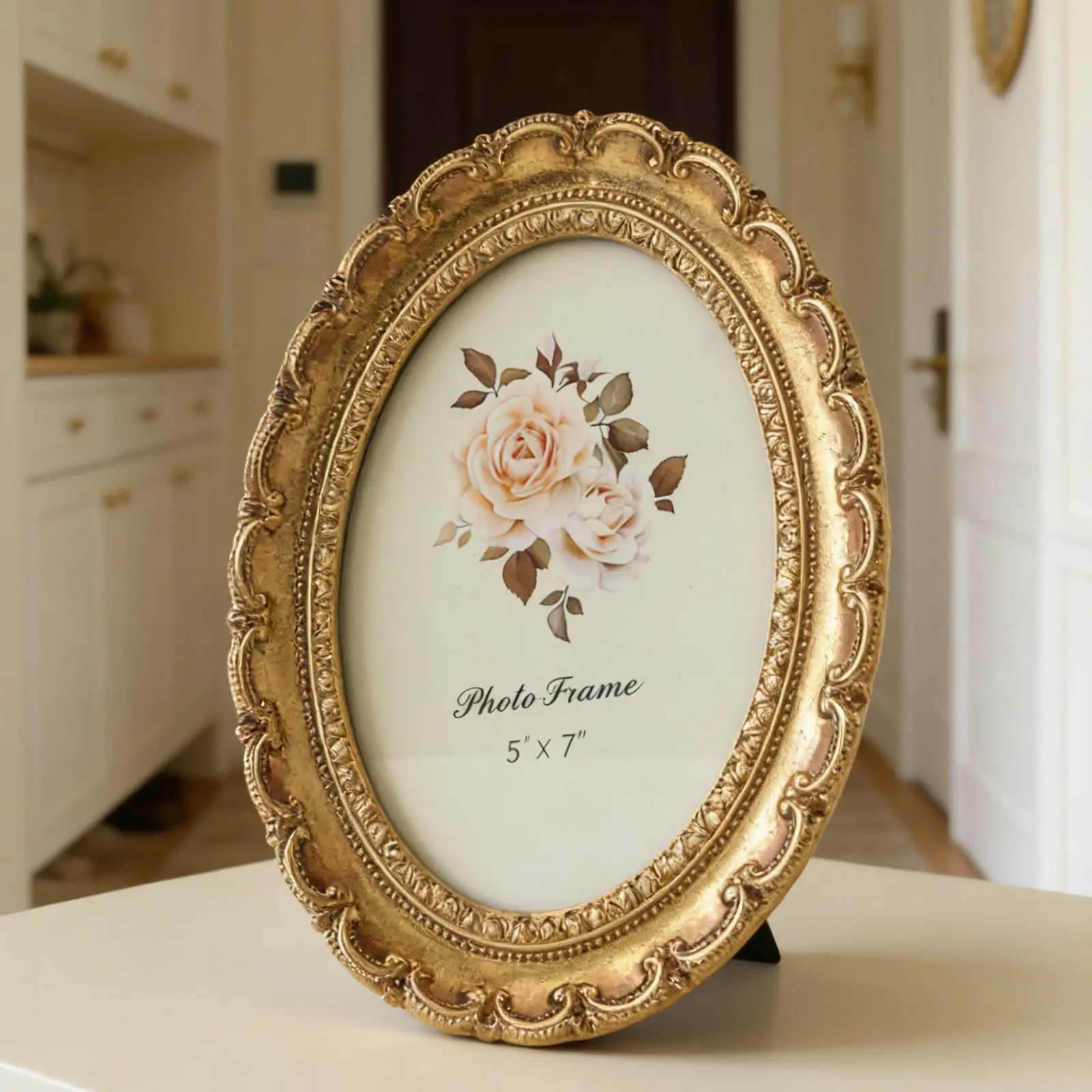 Office Display As Shown Oval Photo Frame Stylish Display For Photos Vintage Photo Frame Intricate Carved Pattern