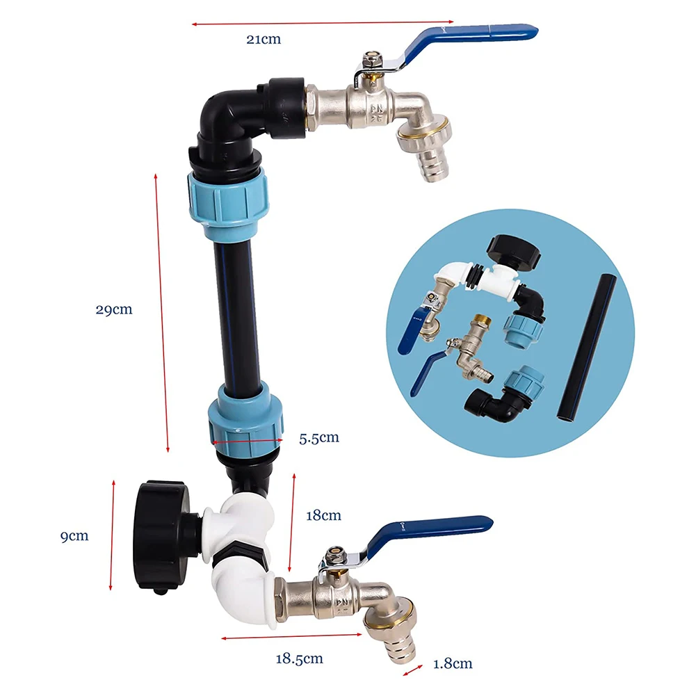 

IBC Tonnage Joint Fittings Tank Tap Adapter IBC Extended Outlet Valve Gooseneck Brass Tap 3/4 Inch IBC S60X6 IBC Connection Tap