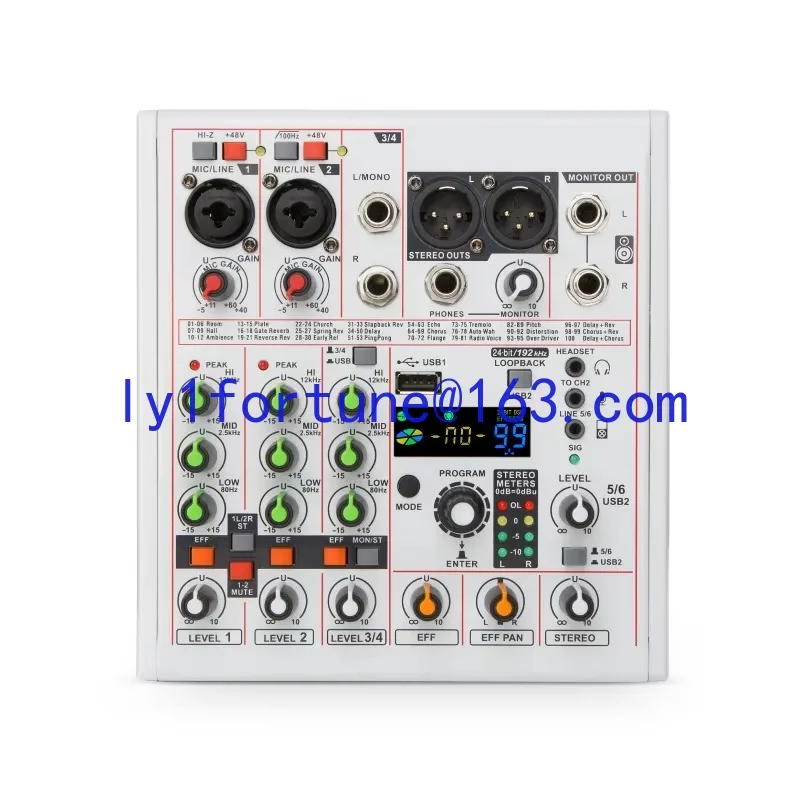 AM06 4-Channel Mixer and Digital Audio Interface - 24bit/192kHz for PC/Mobile Recording, DJ, Studio