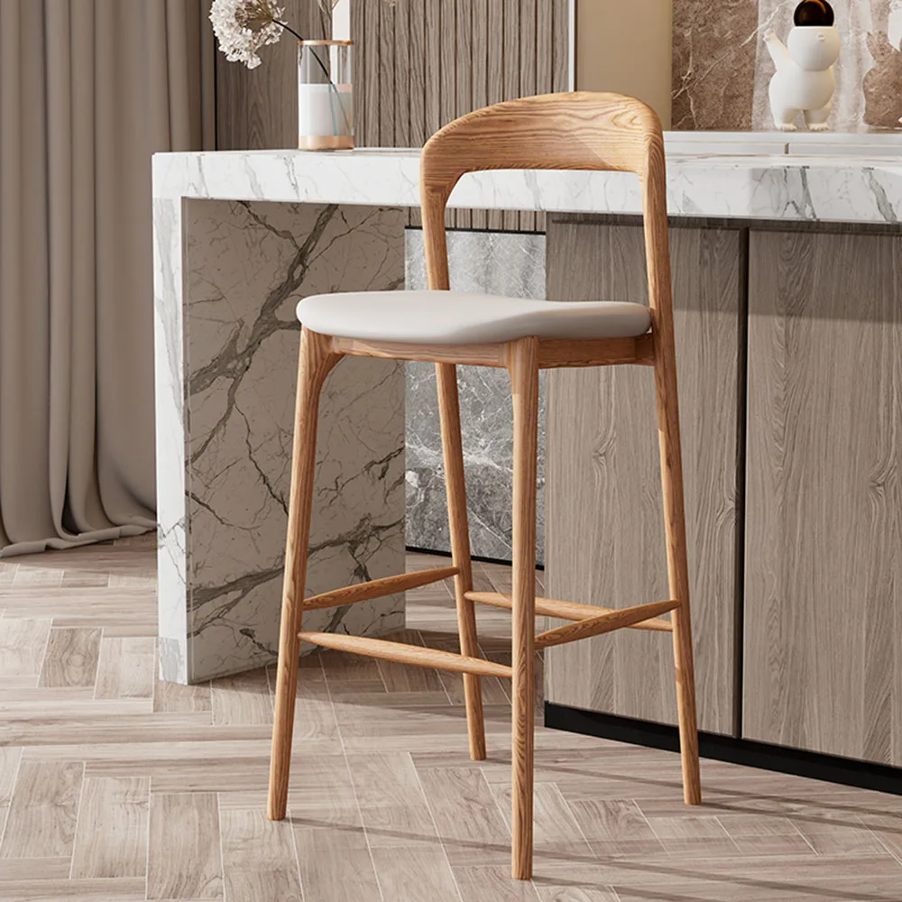 

American Wooden Up Bar Stools Ergonomic Relaxing Mid Century Comfortable Dining Chairs Kitchen Banquet Banqueta Home Furniture