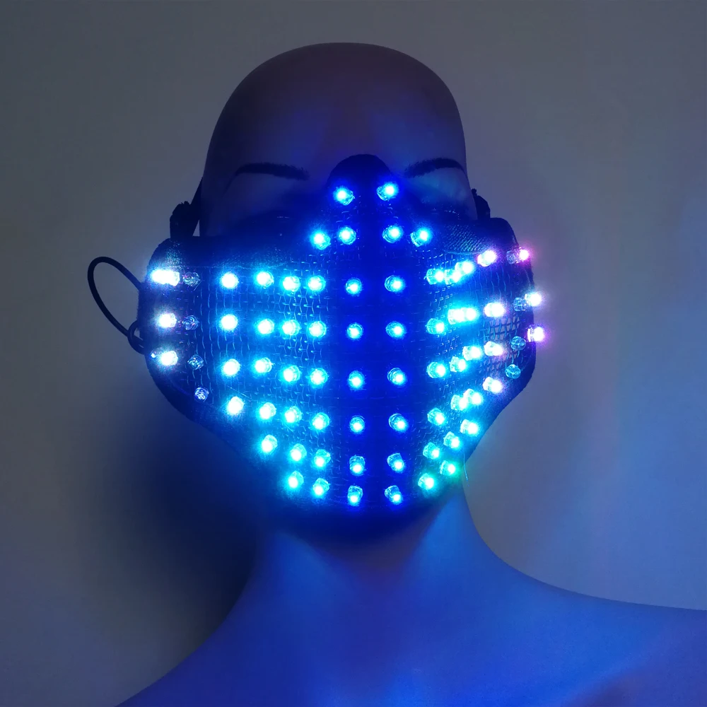 Colorful LED Masks Hero Face Guard PVC Masquerade Party Halloween Birthday LED Masks