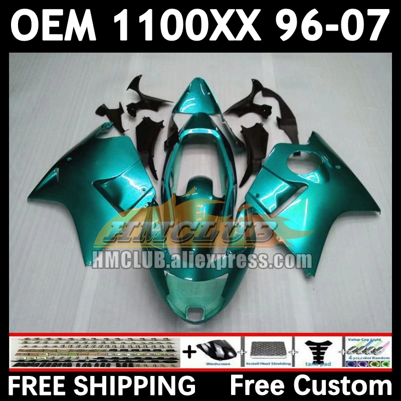 Blackbird For HONDA CBR 1100XX CBR1100 XX 86No.134 CBR1100XX 96 97 98 99 00 01 gloss cyan 2002 2003 2004 2005 2006 2007 Fairing