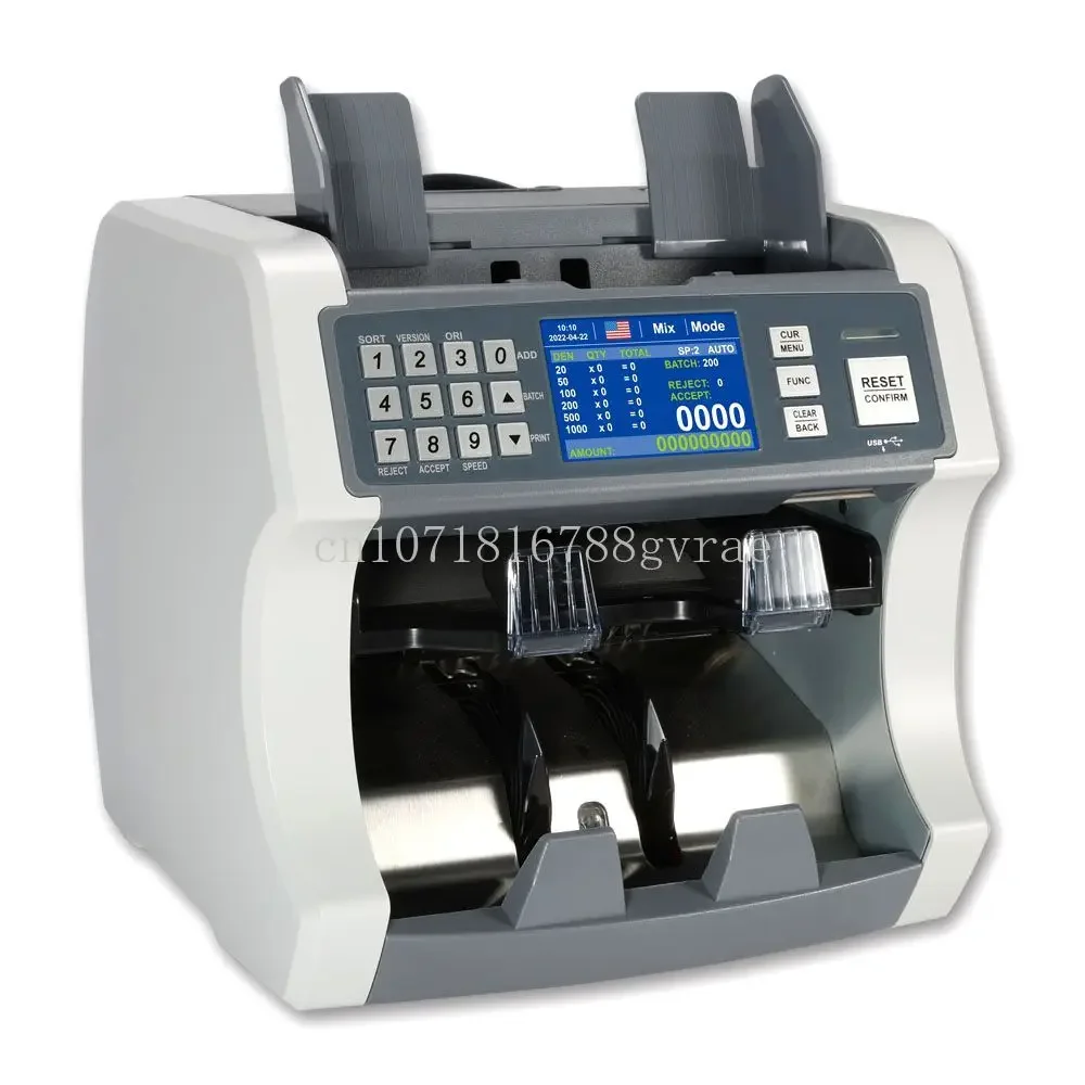 

HL-S200 two/2 pockets mixed value denomination CIS Bill Banknote cash money note currency value counter sorter counting machine