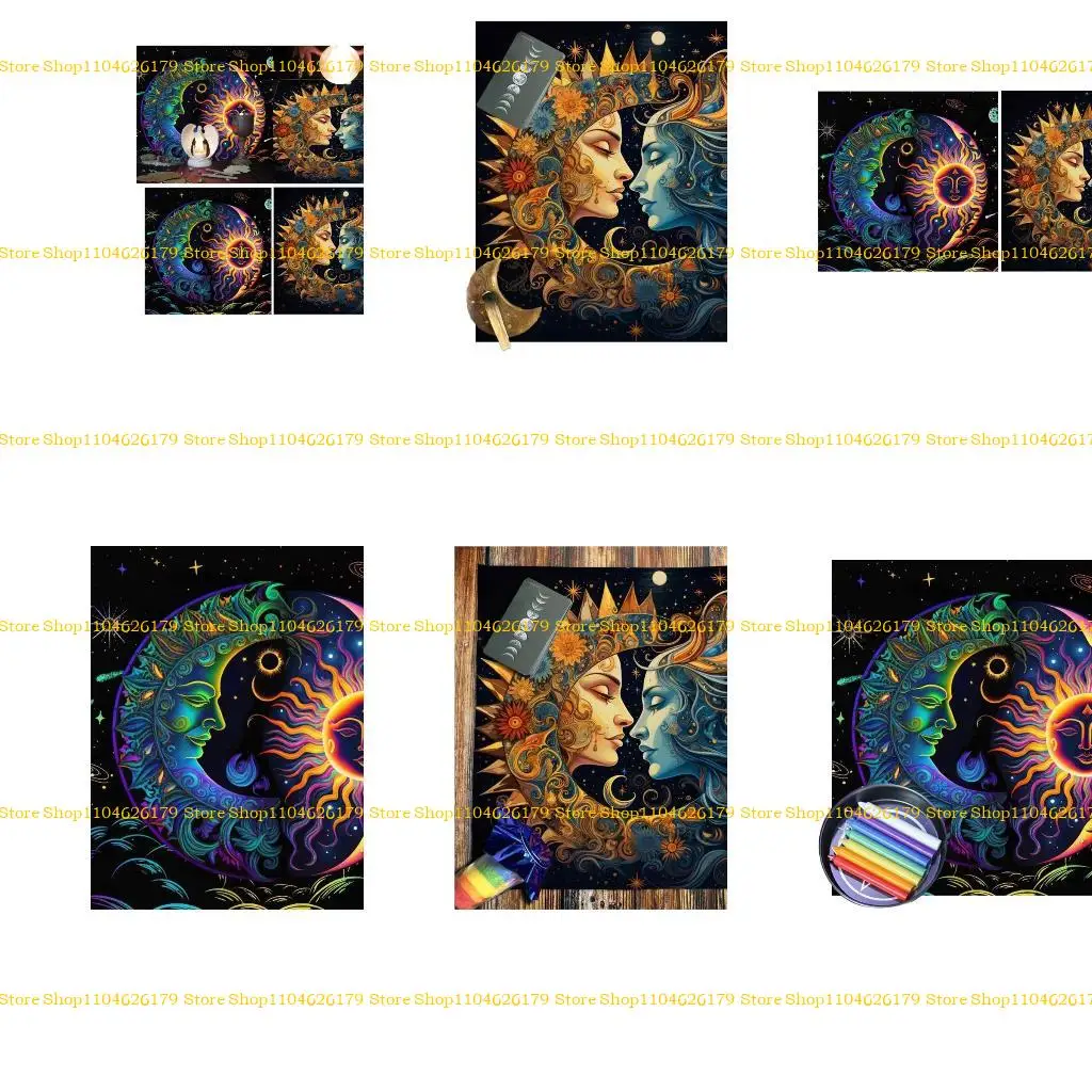 

A1A2 Tarot Tablecloth Spiritual Divinations Cloth Moon Table Cloth for Tarot Readings