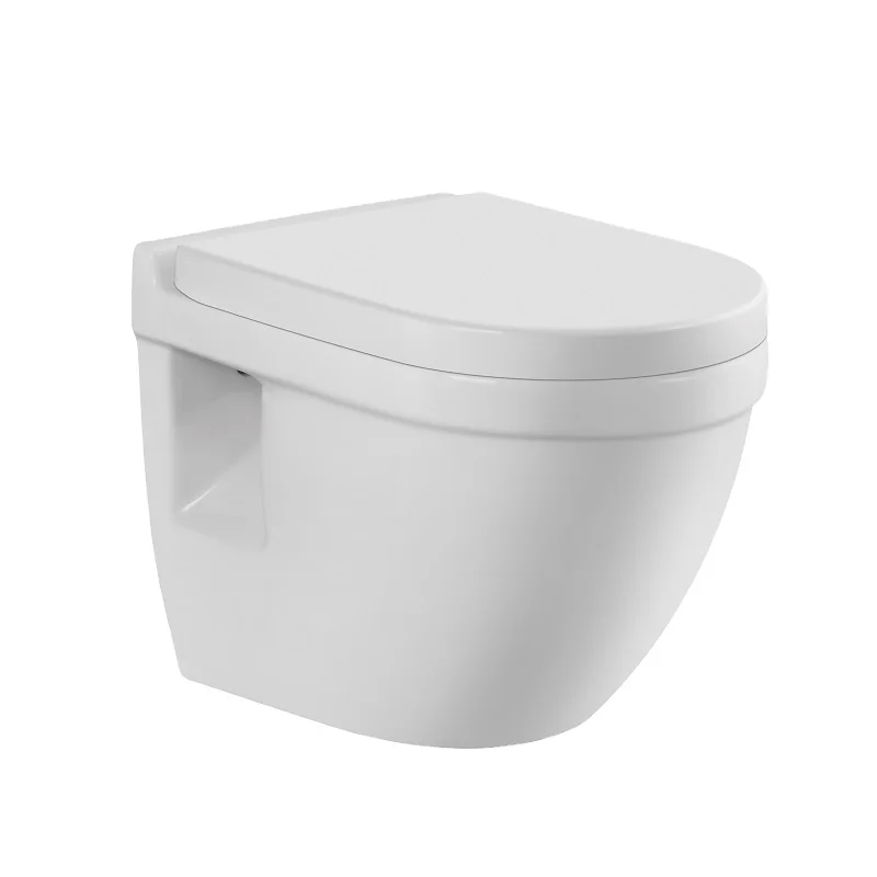 

Wc Round Toilet Ceramic One Piece Wall Mount Toilet with PP Cover