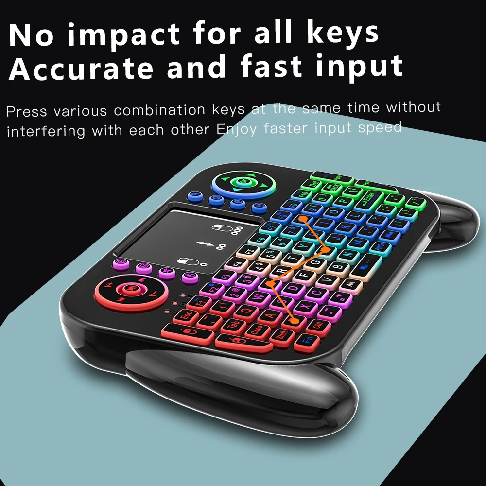 Mini Wireless Keyboard V8 7 Backlit 2.4G Bluetooth Air Mouse Remote Control Touchpad for Android TV Box