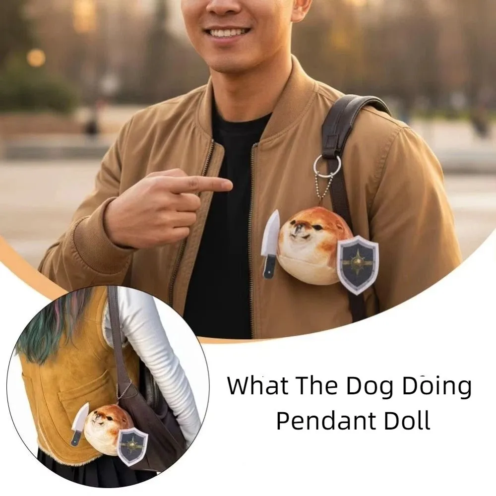 PP Cotton What The Dog Doing Pendant Animal Cotton Shiba Inu Dog Abstract Soft Cartoon Shield Dog Keychain Jewelry