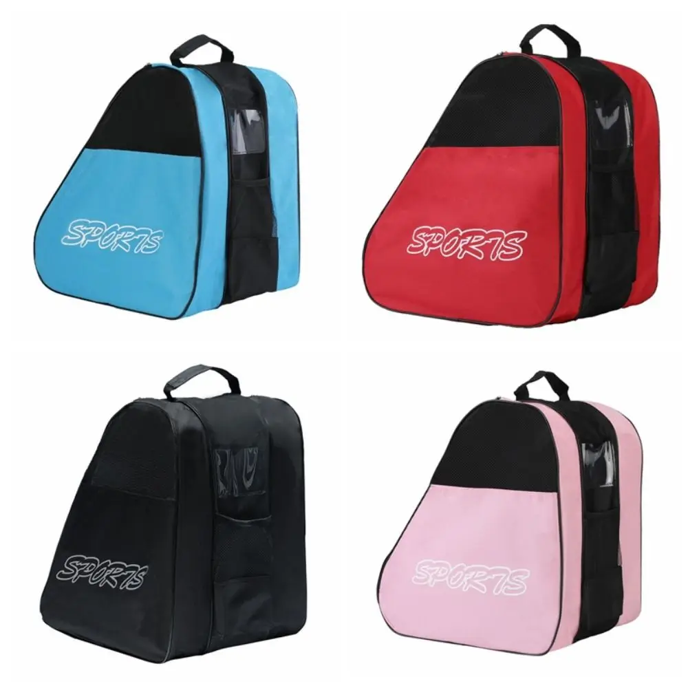 Large Capacity Roller Skates Bag 3 Layers Oxford Cloth Ice Skating Bag Multi-Function Carry Bag Skating Shoes Case Inline Skates