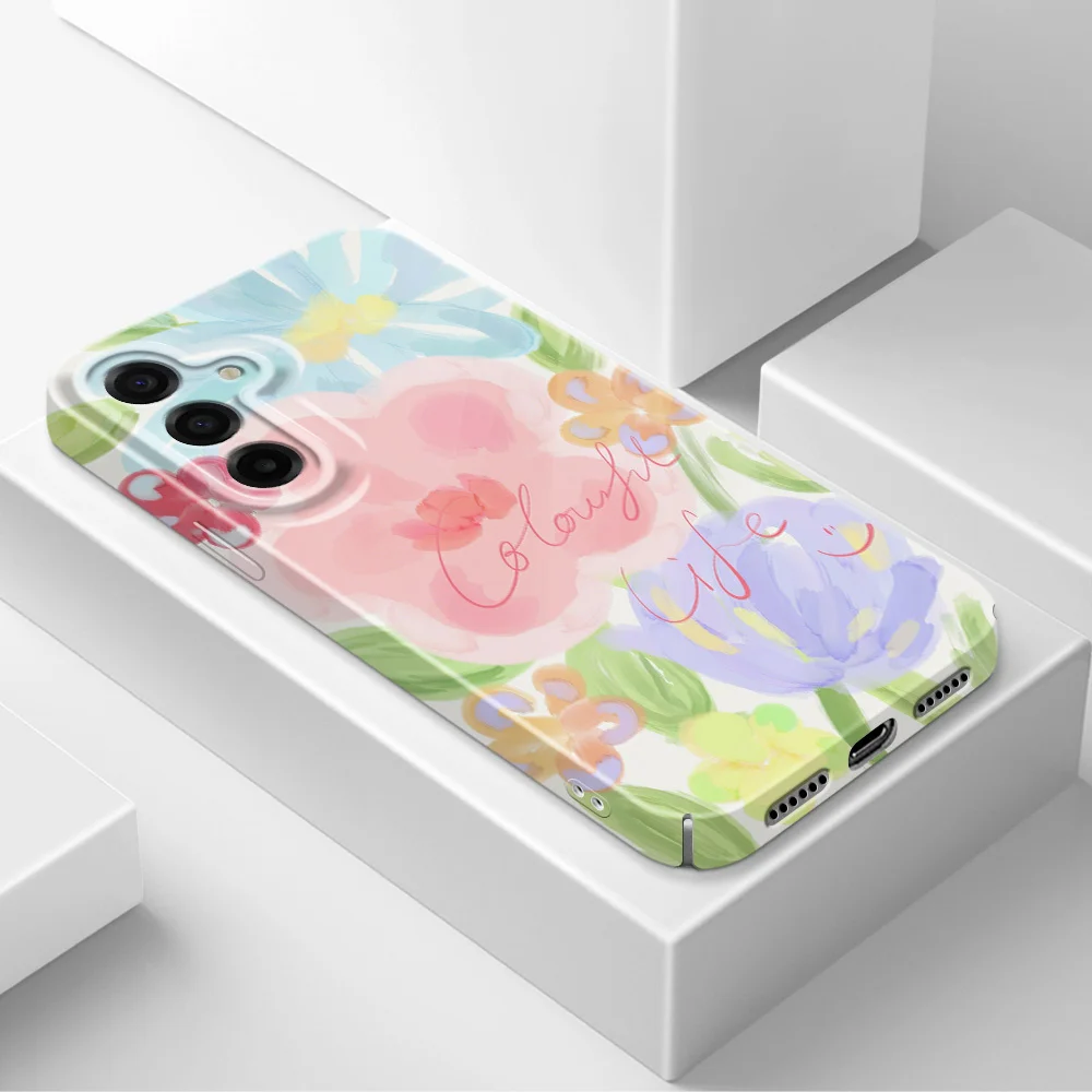Colorful Flowers Phone Case For Samsung Galaxy A57 A37 A17 A56 A36 A26 A16 A06 A55 A35 A25 A15 A05 4G 5G Film Hard Cover