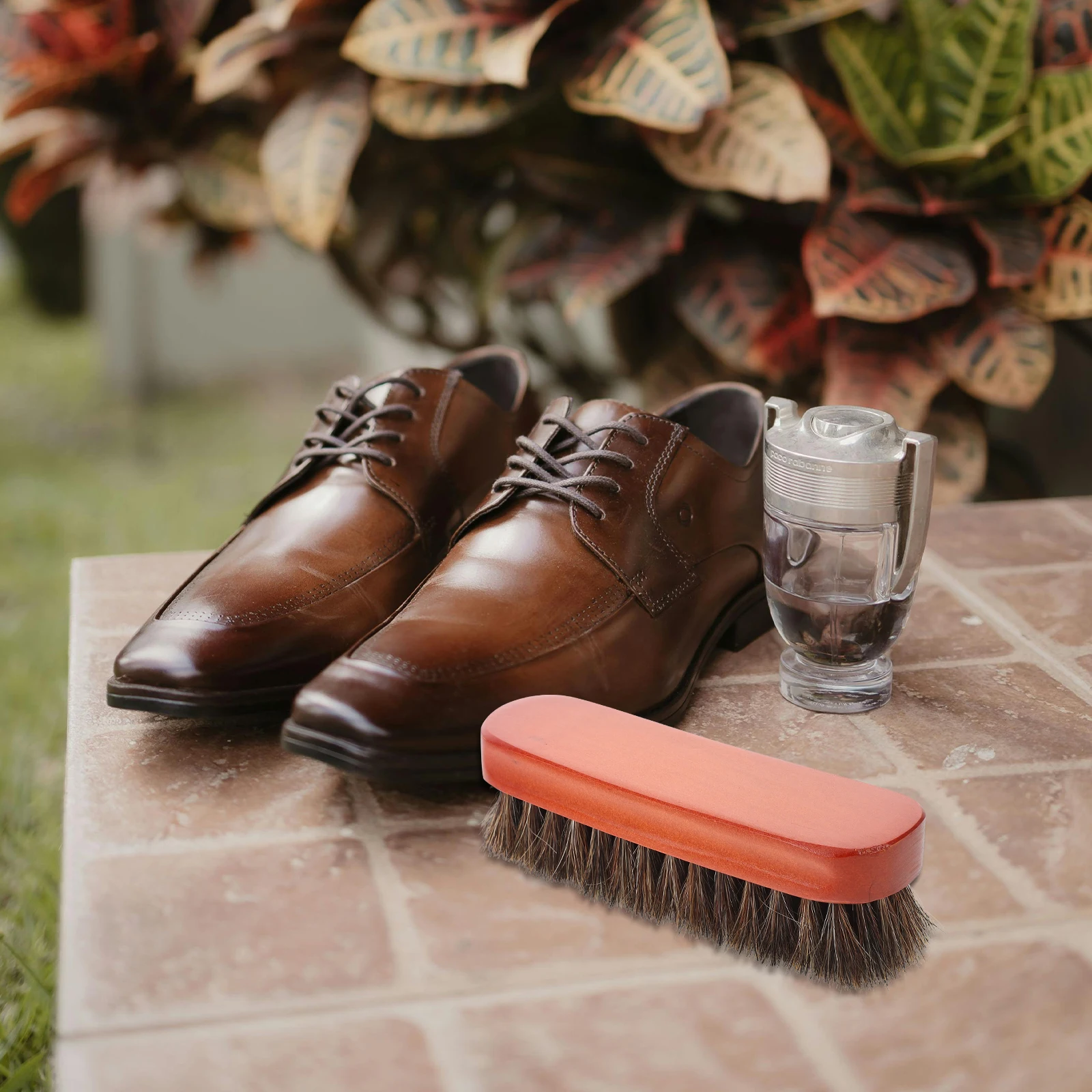 

2pcs Wooden Shoe Brush Soft Bristles Horse Hair Polishing Brown Cleaning Boot Sneakers Travel Lightweight