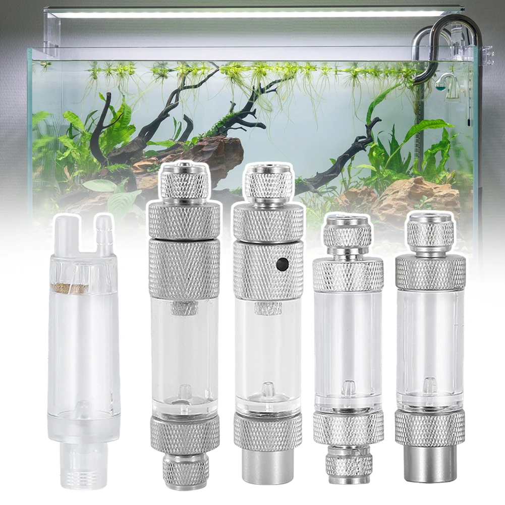 Aquarium CO2 Bubble Counter Double Head Check Valve Fish Tank CO2 Regulator Diffuser CO2 System Kit Reactor Air Pump Accessories