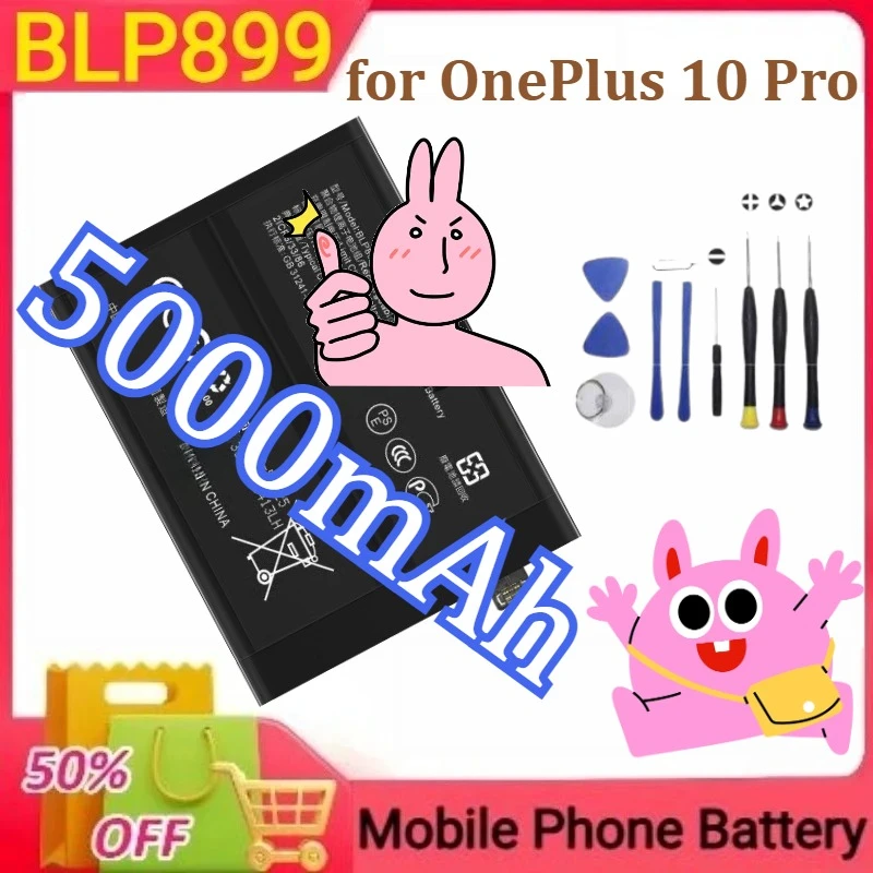 

New High Quality BLP899 for OnePlus 10 Pro Rechargeable Mobile Phone Batery 5000mAh+Tools
