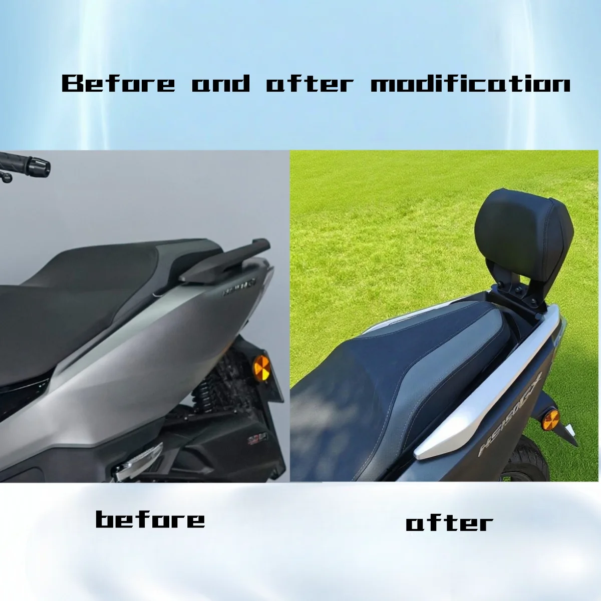 For Honda NS150GX Standard Version Aluminum Alloy Rear Backrest Modified Waist Anti-Fall Backrest