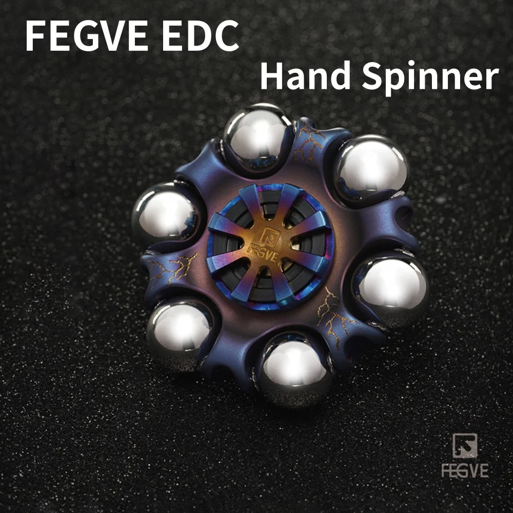 FEGVE EDC Reunion Hand Spinner Titanium Fidget Spinner Stress Relief Toy Fidgeting Spinners Office Desk Accessories