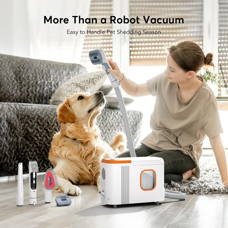 D20S Max+ Robot Vacuum and Mop, Specifically Handling Pet Hair Design, 6000Pa Max Suction, with Self-Empty Dock