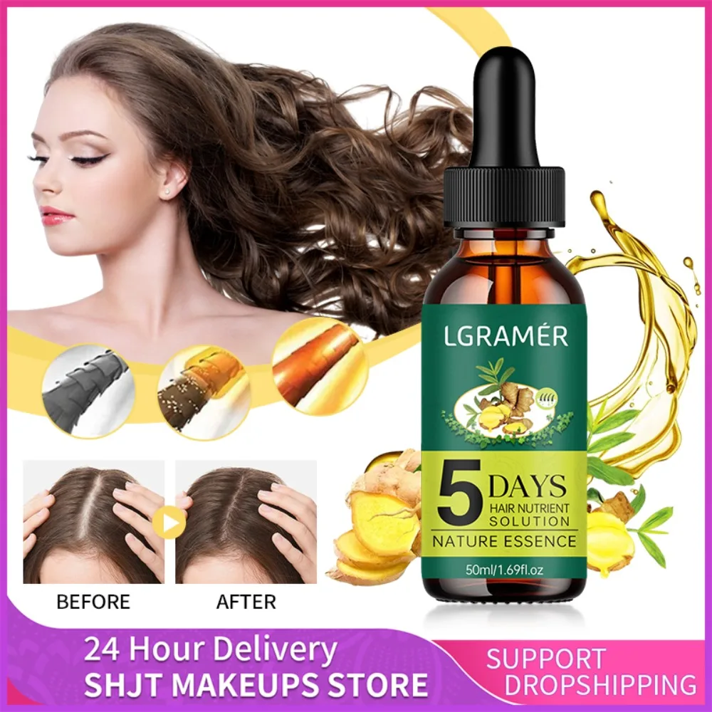 Hair Growth Essence Oil 5 Days Ginger Hair Growth Oil Anti Hair Loss Prevent Baldness Treatment Fast Nourish Scalp Hair Care