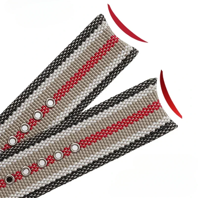 Pulseiras de relógio em nylon para homens, alta densidade, couro genuíno listrado, Burberry Bu7600 7680, 22mm, acessórios