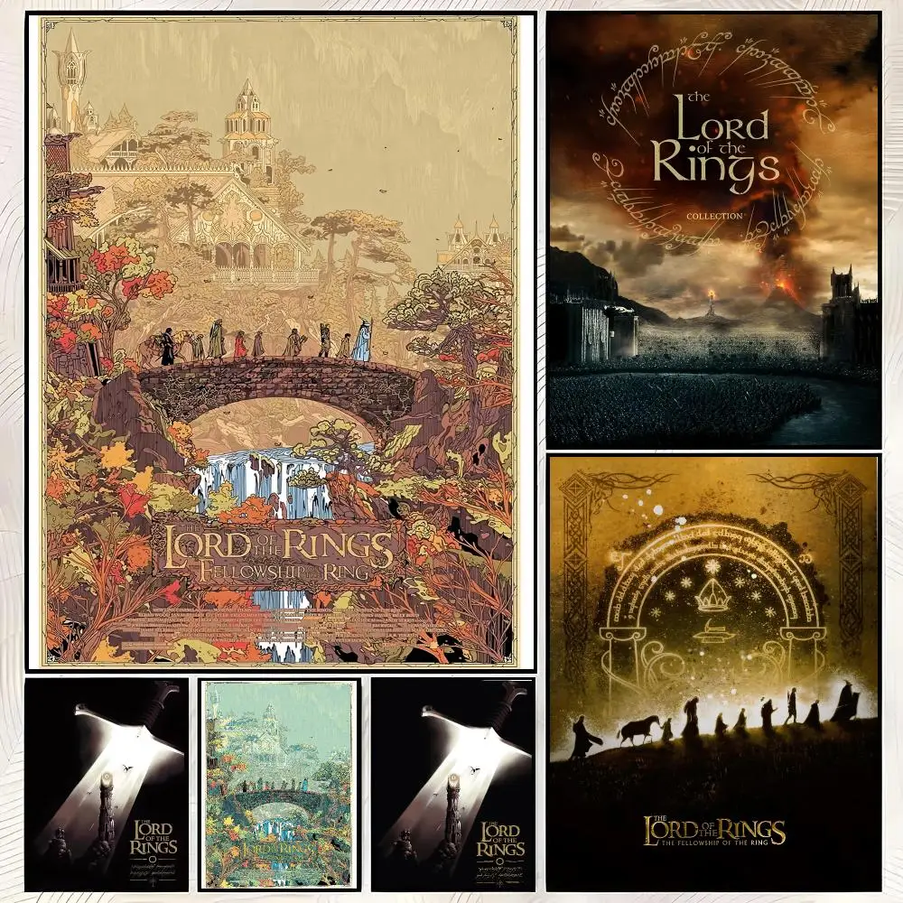 Movie T-The Lord of the Rings Poster Vintage PP Paper Wall Art Home Decor Print for Bedroom Living Room Aesthetic Gift