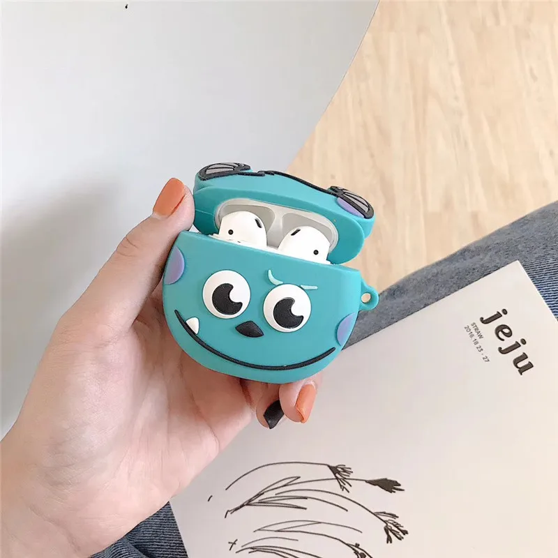 Disney Cartoon Monsters Sulley Mike Silicone Cases For Airpods1 2 3 Protective Bluetooth Wireless Earphone Cover For Airpods Pro