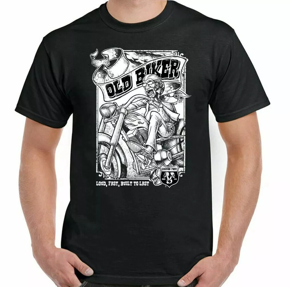 

Motorbike T-Shirt Cafe Racer Bike Motorcycle Old Biker Mens Top Chopper Casual and comfortable pure cotton streetwear