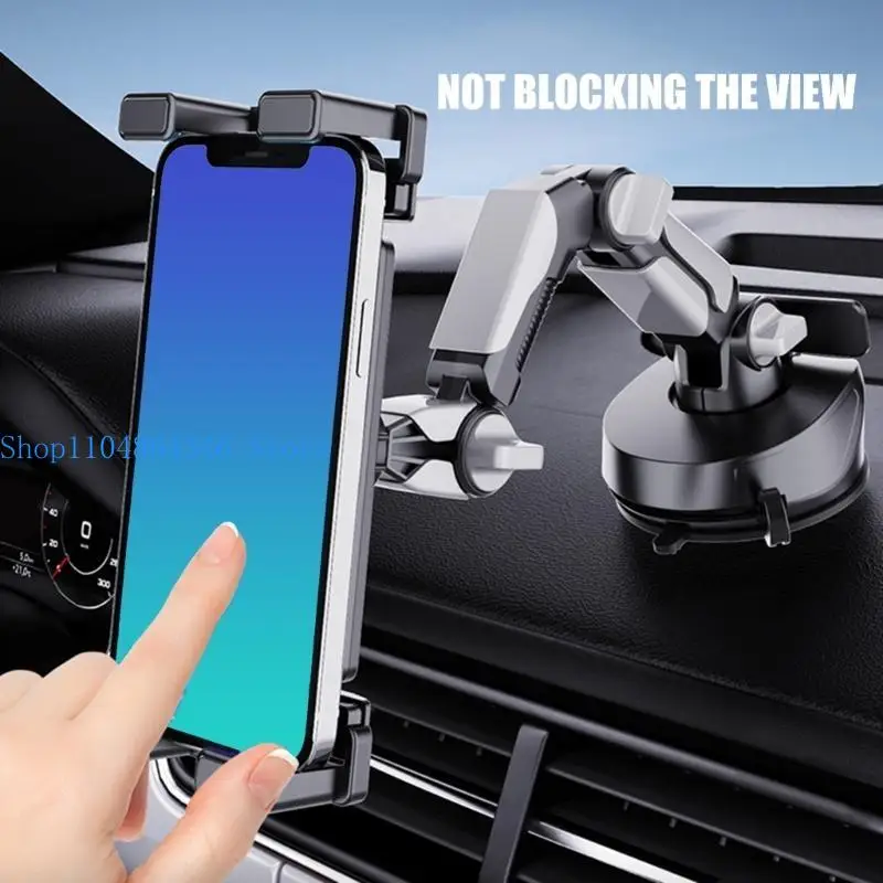 5asd Car Mount Holder with Builts in Phone Number Plate Adjustable for Smartphone Tablet Dashboard Windshield Suction Cup