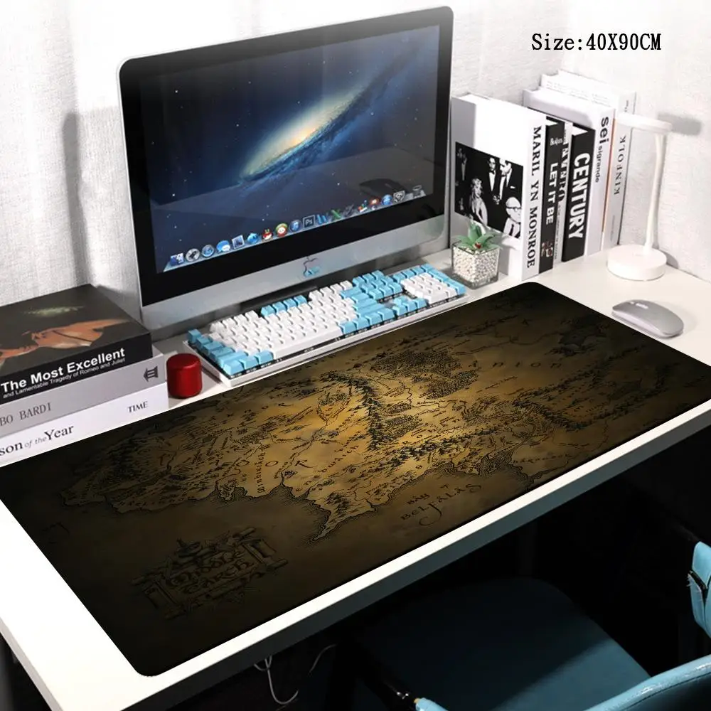 Old Map Deskmat Popular Large Mouse Pad 900x400 Deskpad Computer Mousepad XXL Rubber 4mm PC Table Mat Locking Edge Dropshipping