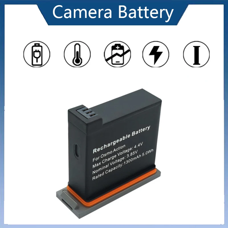 

Batteries for DJI Osmo Action Camera Battery 1300mAh Channel USB Charger Bateria for DJI Osmo Action Camera Accessories