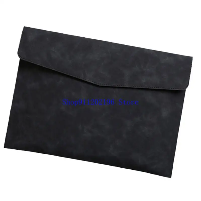 

P82A Light Weight Leather File Organiser Pouches Water Resistant Document Folder Button Closure For Business Travel