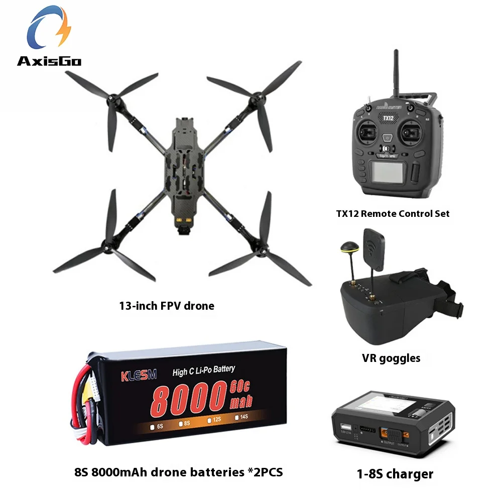 

13-inch FPV drone with 5.8G 3W image transmission, 5KG payload, 10KM range, model aircraft