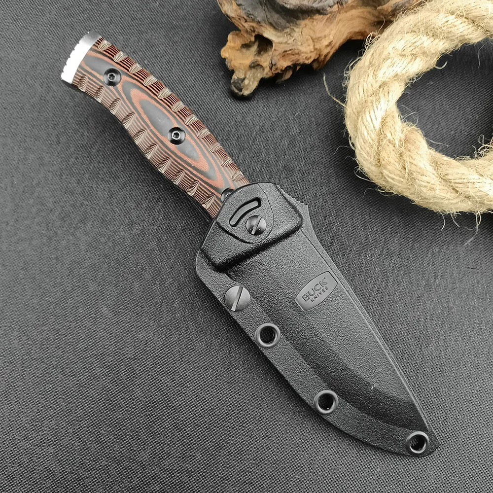 BK 853 Tactical Outdoor Straight Knife, D2 Sharp Blade, G10 Handle, Kydex Sheath, Camping Survival EDC Fixed Blade Knife