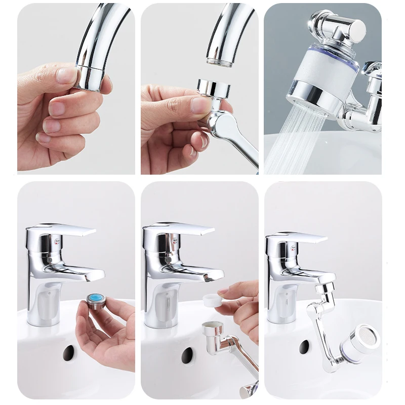 1080° Universal Rotation Faucet Sprayer Head For Extension Faucets Aerator Bubbler Nozzle Kitchen Tap Washbasin Robot Arm