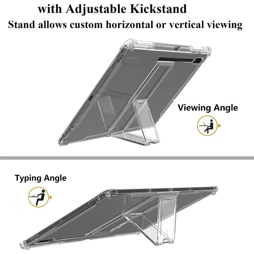 Чехол из ТПУ для Samsung Galaxy Tab S9 S8 Plus 12,4 ПК-подставка для Galaxy S7 PLUS FE 12,4 Tab S6 Lite 10,4 S9 11 дюймов A8 10,5 Funda