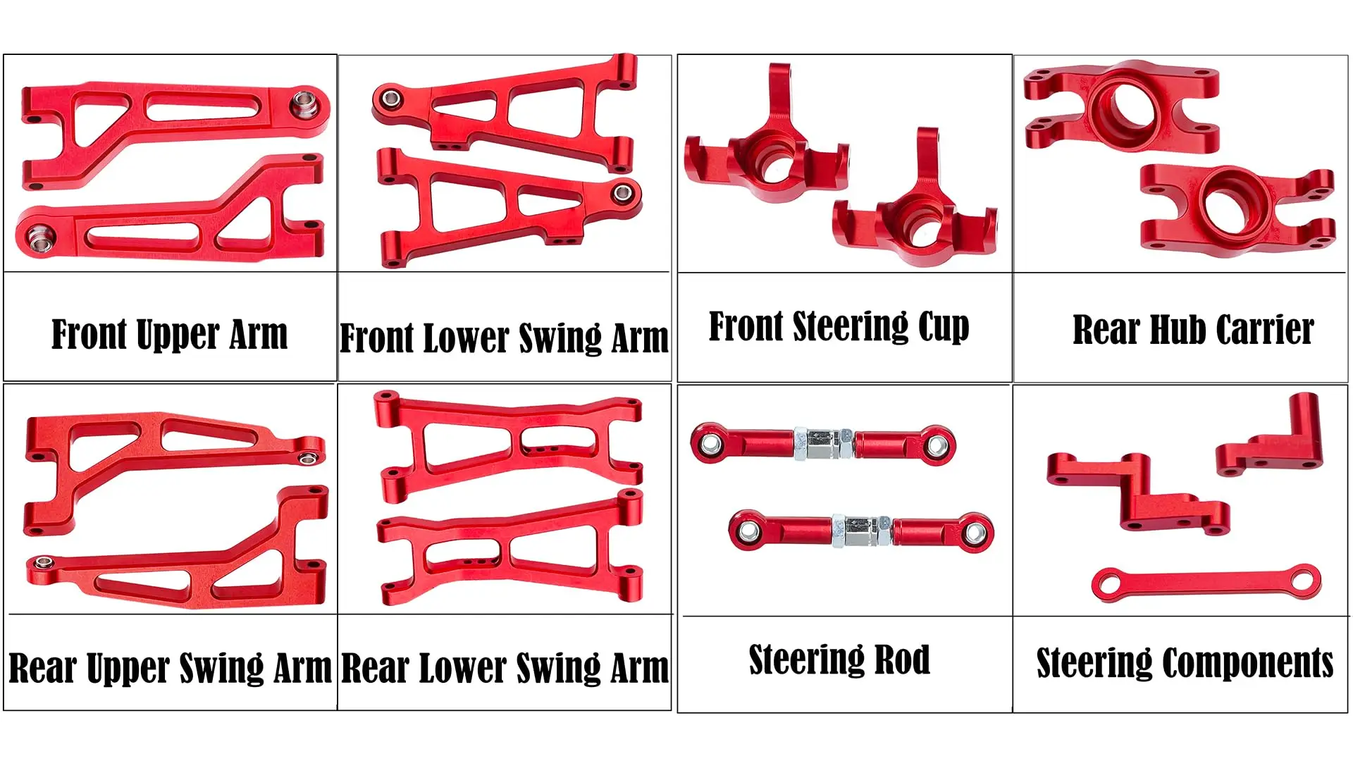 For 1/16 MJX Hyper GO 16207 16208 16209 16210 H16BM H16GT H16DR H16PL Steering Cup Rear Wheel Seat Upgrade Parts and Accessories