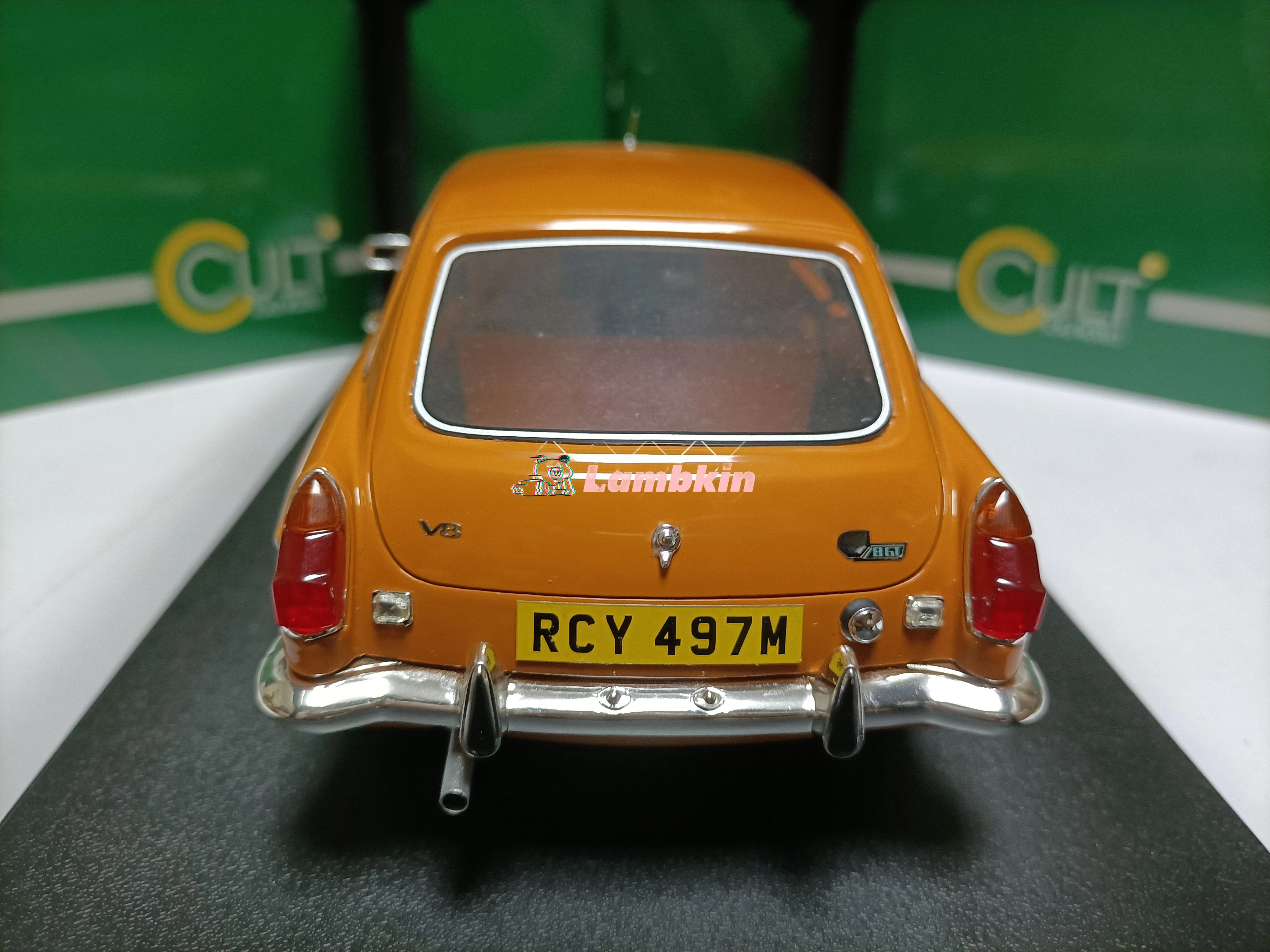 Cult 1:18 Rover mg Coupe Model MG B GT V8 Harvest Gold 1974, pomarańczowy prezent kolekcjonerski Ozdoba samochodu z żywicy