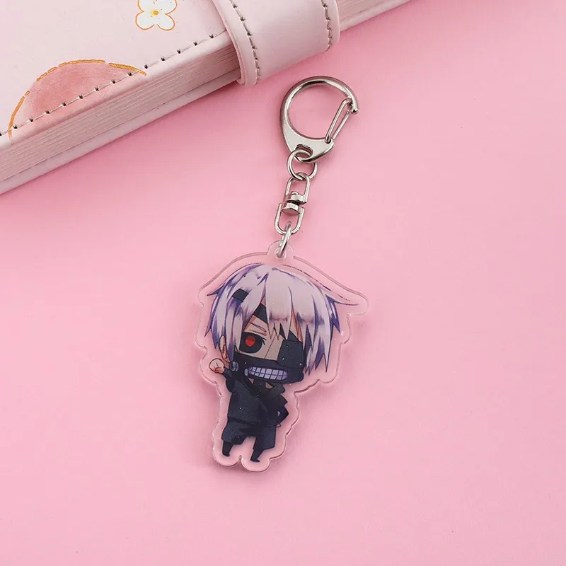 8Pcs Anime Figures Tokyo Ghoul Acrylic Car Keychain Cute Backpack Pendant Funny Bag Charms Accessories Decoration Holiday Gifts - view 6