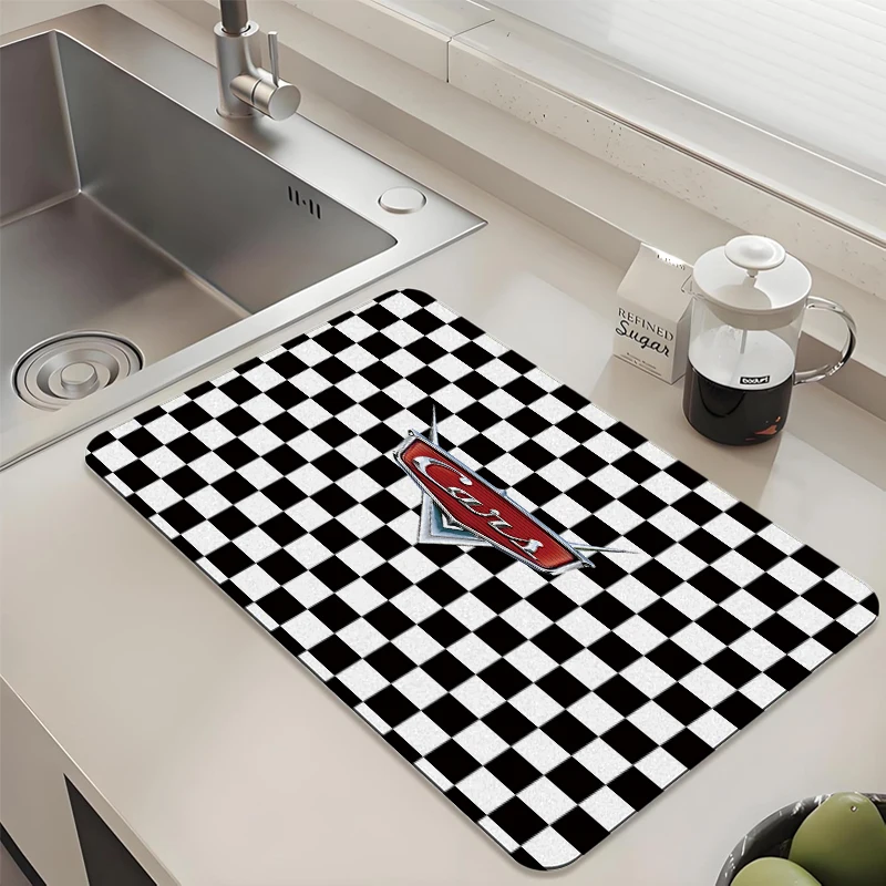 

Disney Cars Logo Kitchen Drying Mat Absorbent Anti slip for Countertop