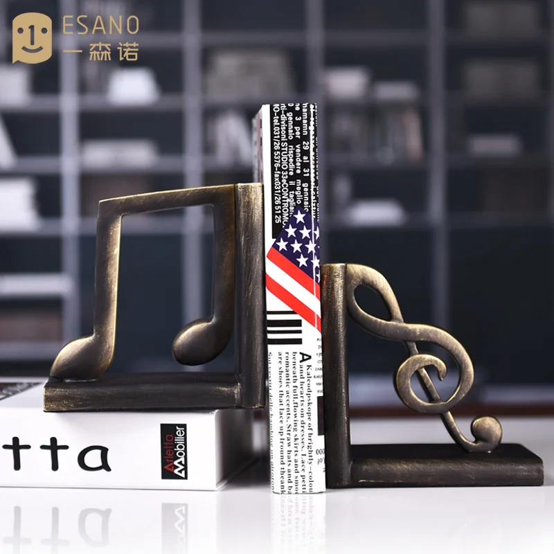 

Abstract Resin Musical Notes Bookends Handicrafts Decorative Files Book Clips Antique Desk Decorations Tv Cabinet Ornaments