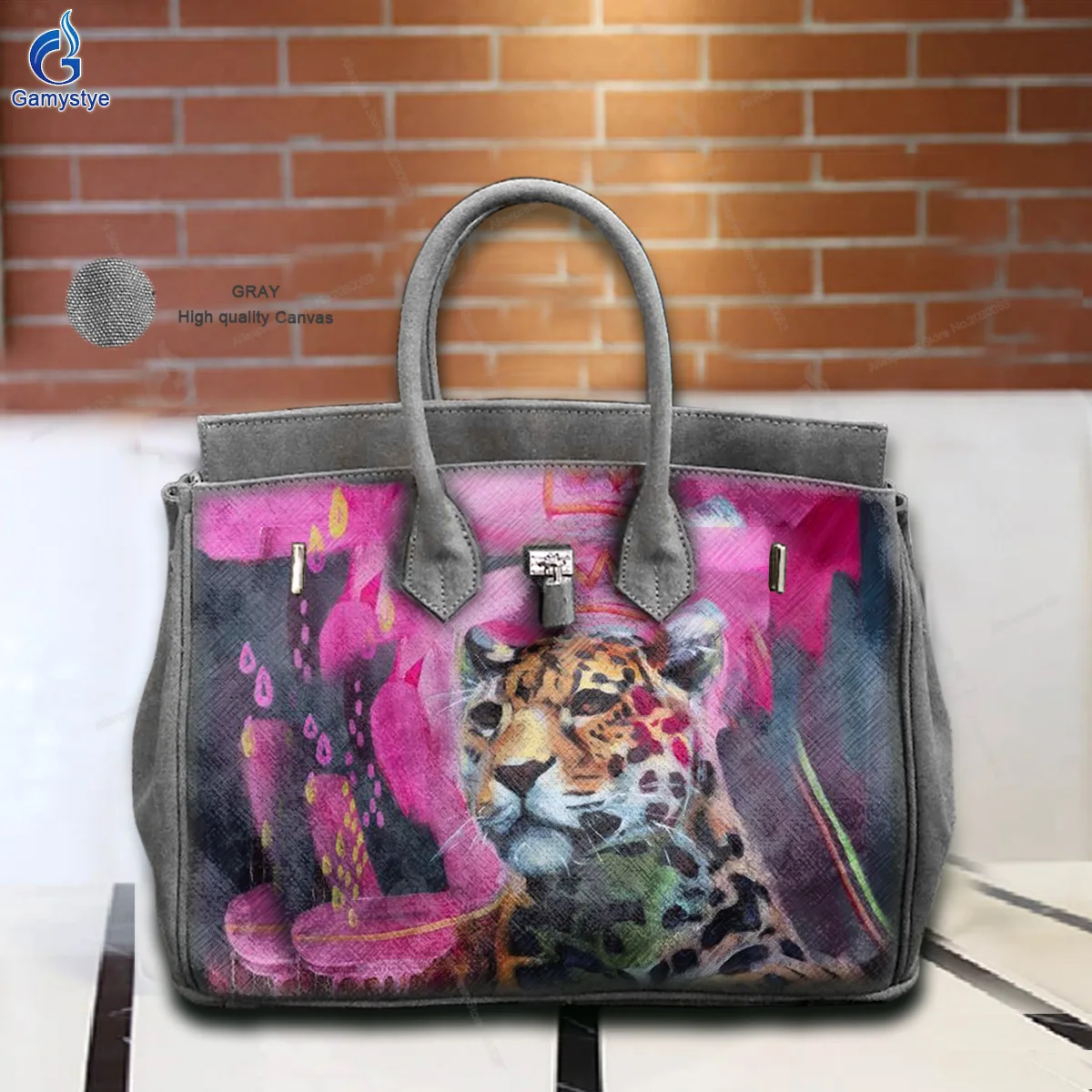 

Street Artisc Hand Draw A cute leopard Bags 100% Genuine Leather For women Handbags Designer Shoulder Bag Unique personality New