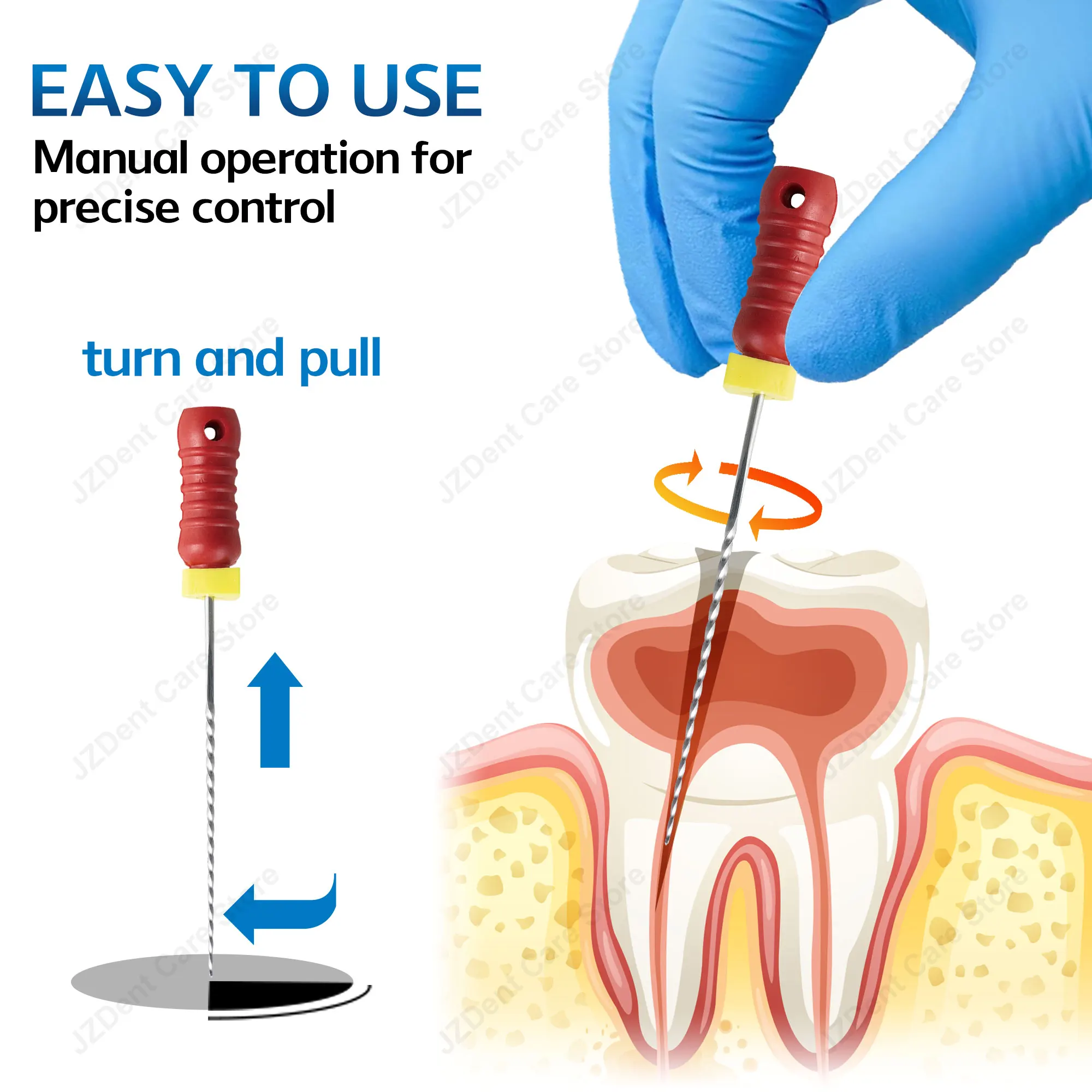 10 Boxes Twoendo Endodontic Instruments #15-40 Nickel-titanium REAMER Files Hand Use Endo Files 21/25mm Root Canal Niti R Files